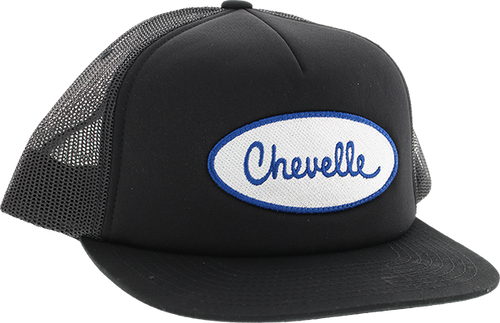 DIAMOND X CHEVY CHEVELLE PATCH TRUCKER HAT ADJ-BLK