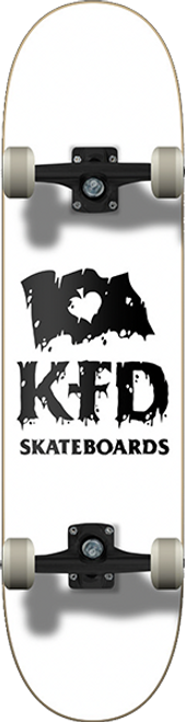 KFD THRASHED STACKED SKATEBOARD COMPLETE-7.75 WHITE