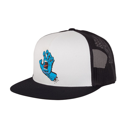 Santa Cruz Screaming Hand Mesh Hat White Black Snapback