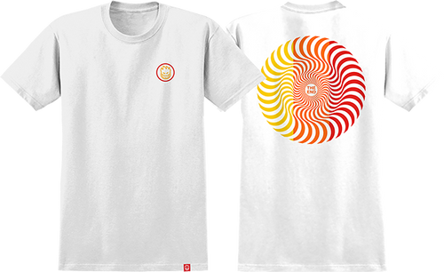 SPITFIRE CLASSIC SWIRL SS TSHIRT MEDIUM WHT/RED/YEL