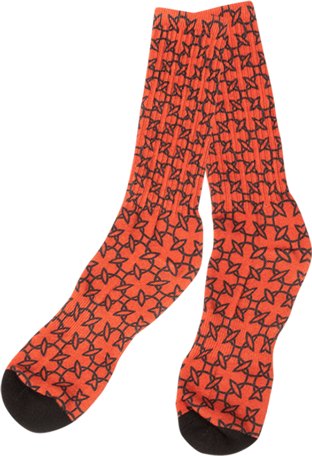 INDEPENDENT REPEAT CROSS CREW SOCKS BLK/RED 1pr