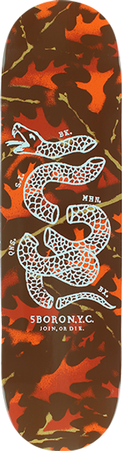 5BORO DIY CAMO SKATEBOARD DECK-8.0 LEAF ORANGE