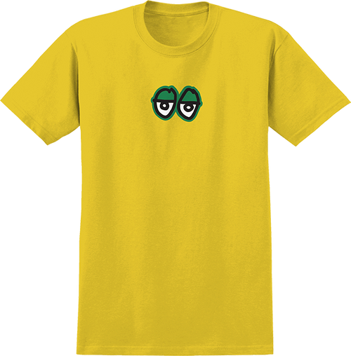 KROOKED EYES LARGE LOGO SS TSHIRT SMALL YELLOW/GRN