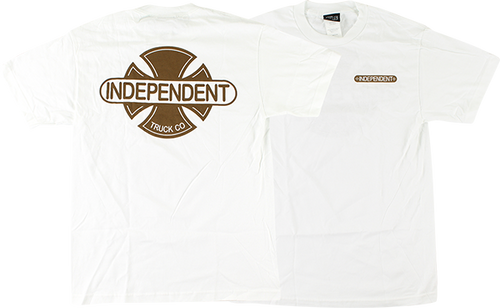 INDEPENDENT BASEPLATE SS TSHIRT LARGE  WHITE W/GOLD