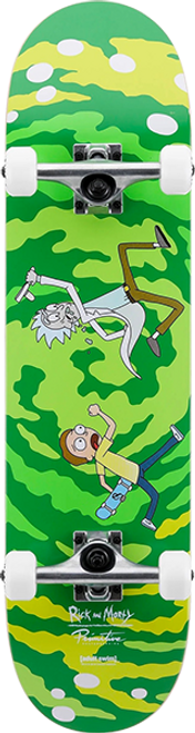 PRIMITIVE RICK & MORTY PORTAL SKATEBOARD COMPLETE-8.0 GREEN