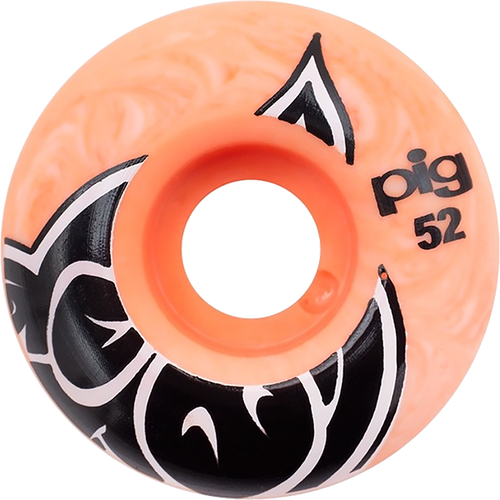 PIG HEAD SWIRL 52mm 101a ORANGE/WHT WHEELS SET