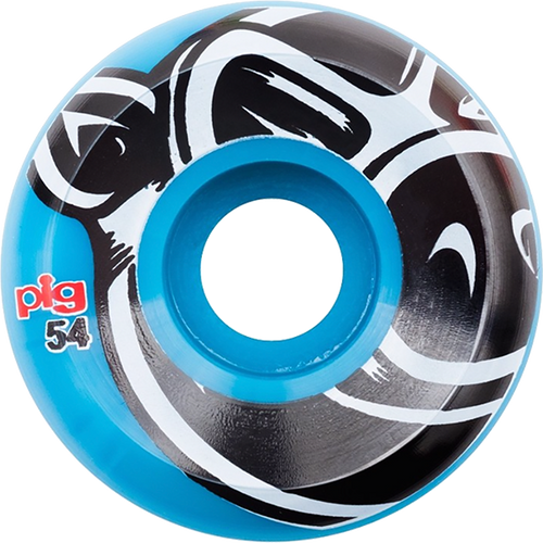 PIG HEAD 3D 54mm BLUE WHEELS SET