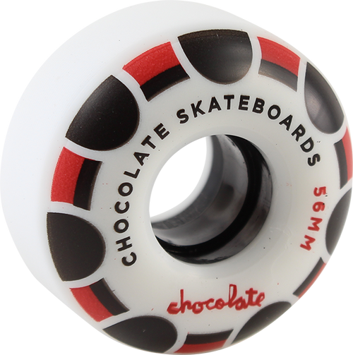 CHOCOLATE CHIPS CRUISER 56mm WHT/BLK/RED WHEELS SET