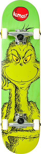 ALMOST GRINCH SKATEBOARD COMPLETE-7.25 GREEN