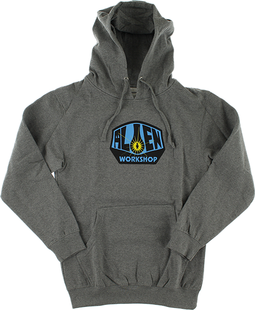 ALIEN WORKSHOP OG LOGO HOODIE SWEATSHIRT LARGE  HEATHER GREY/BLUE