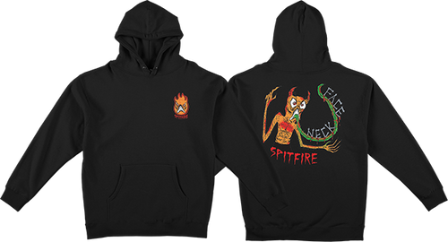 SPITFIRE NECKFACE DEMON HOODIE SWEATSHIRT SMALL BLACK