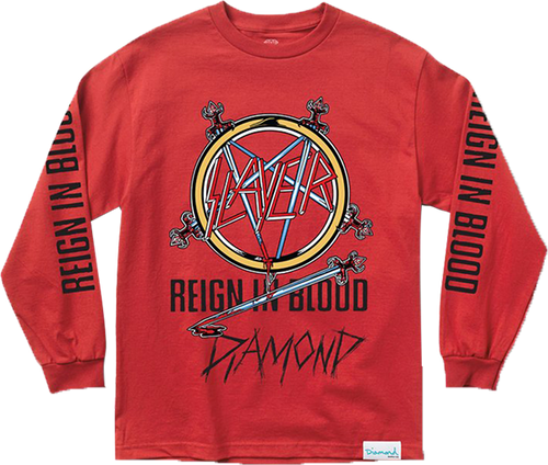 DIAMOND X SLAYER REIGN IN BLOOD LONGSLEEVE TSHIRTLARGE  RED