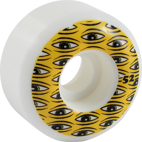 TOY MACHINE ALL SEEING 52mm WHT/YEL WHEELS SET