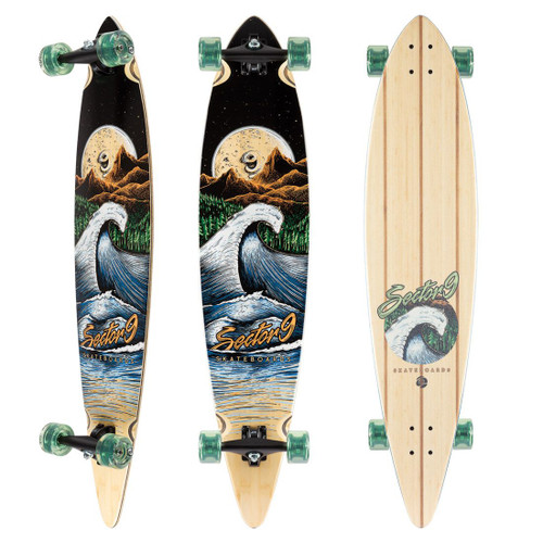 Sector 9 Moonlight Maverick Skateboard Complete Black Natural 9.75x44