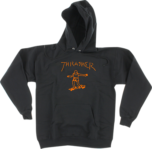 THRASHER GONZ HOODED SWEATSHIRT XLARGE BLACK/ORG