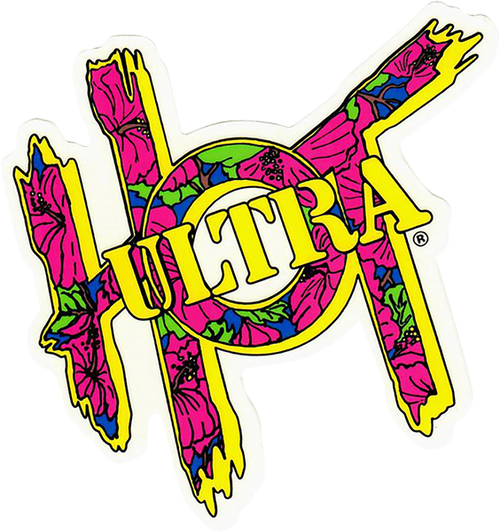 ULTRA HOT LOGO 4" DECAL HIBISCUS STICKER (2 PACK)