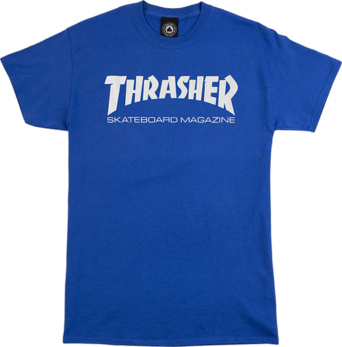 THRASHER SKATE MAG SS TSHIRT SMALL ROYAL/WHT