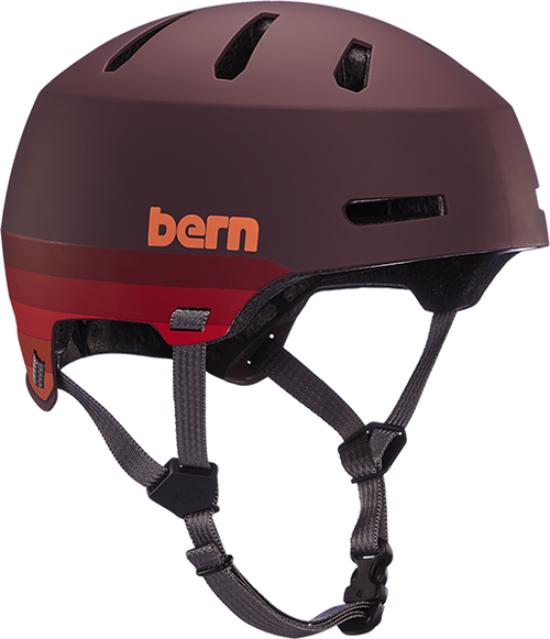 BERN MACON 2.0 HARD HAT LARGE  MATTE MAROON RETRO