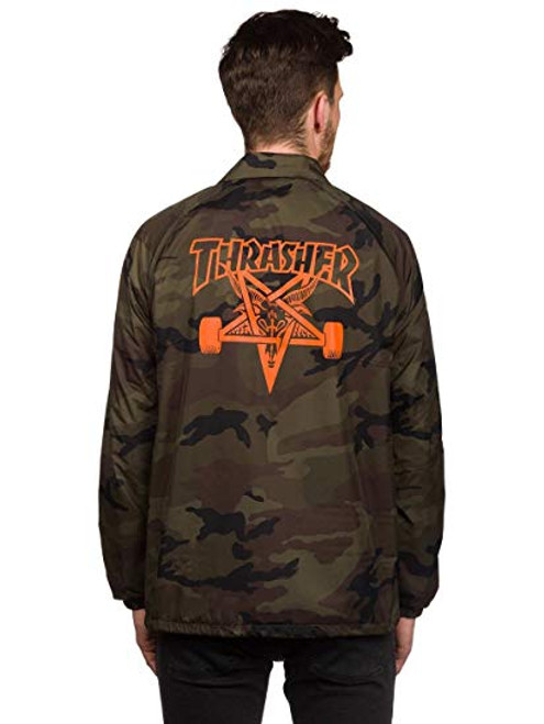 Thrasher Skategoat Coach Jacket Camo Orange