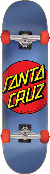 SANTA CRUZ CLASSIC DOT SKATEBOARD COMPLETE-8.0 METALLIC BLUE