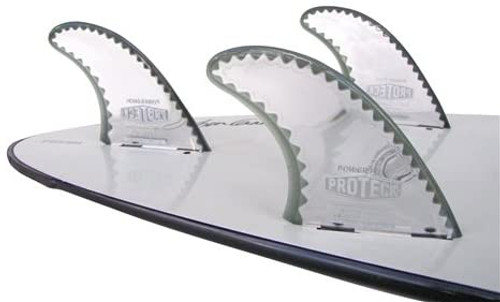 ProTeck Power Flex Thruster FCS Fins Clear Black 4.5" 3 Fin Set