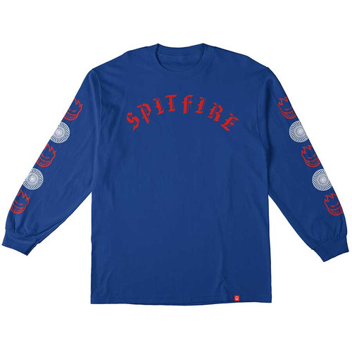 Spitfire Old English Combo LongSleeve Tshirt Royal Red