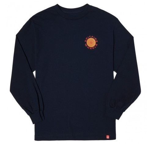 Spitfire Classic 87 Swirl LongSleeve Tshirt Navy Yellow