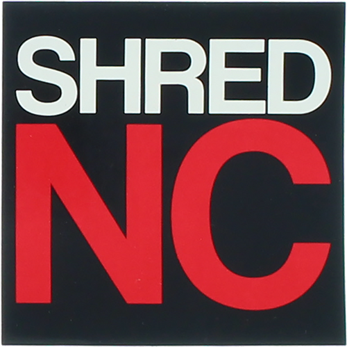 SHRED STICKERS PRINTED SHRED NC STACK 3"BLK/WHT/RD