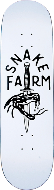 SNAKE FARM BOOM STICK SKATE DECK-8.25 WHT/BLK