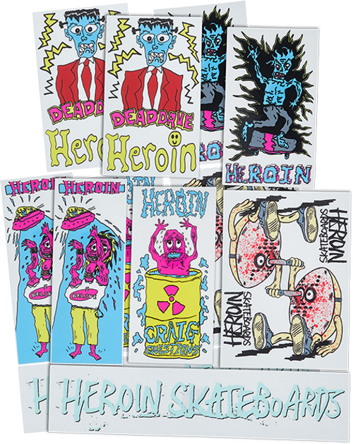 HEROIN HO22 12/PK ASSORTED STICKERS