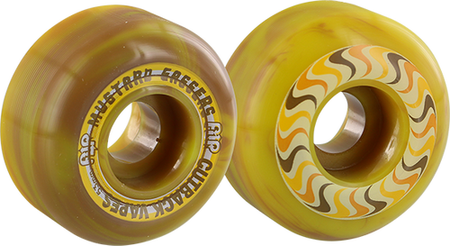 FLIP CUTBACK MUSTARD GASSERS 53mm 99a YEL SWIRL WHEELS SET