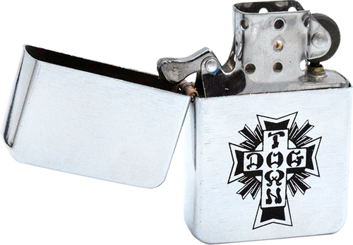 DOGTOWN CROSS BRUSHED METAL LIGHTER SILVER