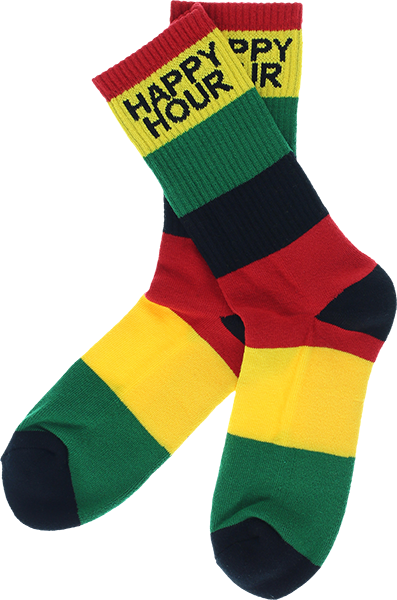 HAPPY HOUR MUCHO RELAXO CREW SOCKS RASTA 1pr