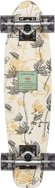 GLOBE SURF GLASS 24 SKATEBOARD COMPLETE 6.12x24 TYPHOON NATURAL