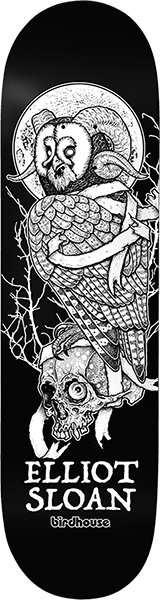 BIRDHOUSE SLOAN OWL DECK-8.5 BLK/WHT