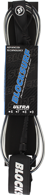 BLOCK SURF ULTRA LEASH 6' BLK/CLEAR BLK