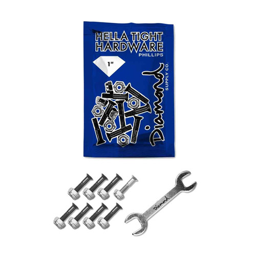 Diamond Hella Tight Hardware Black Silver 1" Phillips