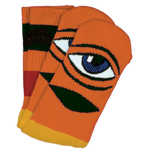 Toy Machine Sect Eye Big Stripe Crew Socks Orange OneSize