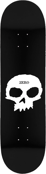 ZERO SINGLE SKULL SKATEBOARD DECK-8.37 BLK/WHT