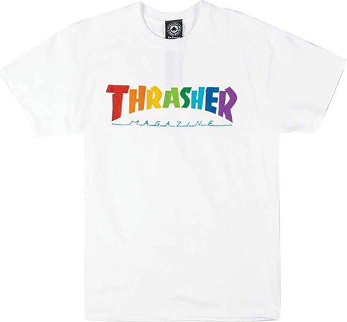 THRASHER RAINBOW MAG SS TSHIRT XLARGE WHITE