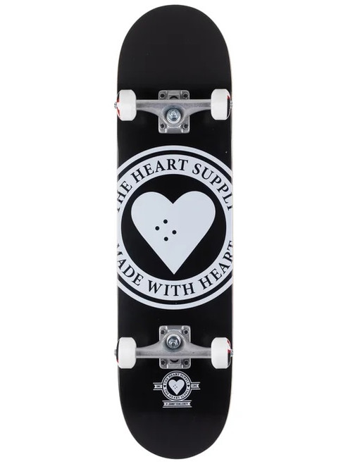 Element Heart Supply Badge Logo Skateboard Complete Black 8