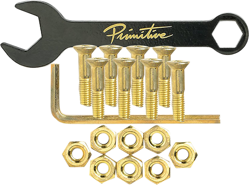 PRIMITIVE 7/8" ALLEN HARDWARE SET GOLD W/WRENCH