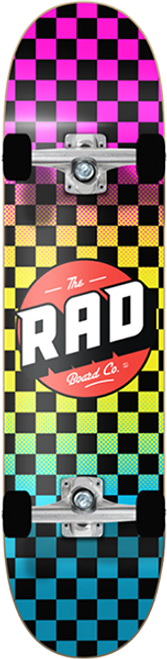 RAD CHECKER 2 SKATEBOARD COMPLETE-7.75 NEON FADE