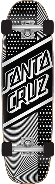 SANTA CRUZ STREET SKATE CRUZER SKATEBOARD COMPLETE-8.4x29.4 BLK/WT PATTRN