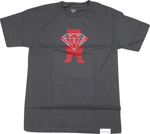 GRIZZLY BRILLIANT BEAR SS Tshirt M-CHARCOAL