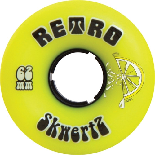 RETRO SKWERTZ 62mm 96a YELLOW Skateboard Wheels