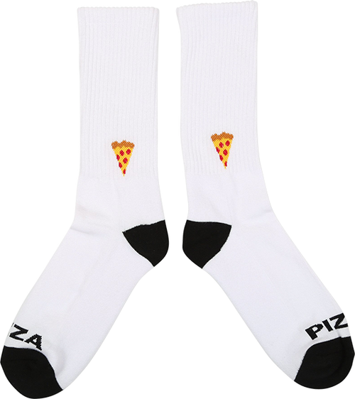 PIZZA EMOJI CREW SOCKS WHITE 1pr