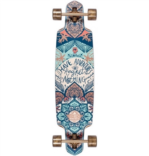 Dusters Hermosa Drop-Thru Longboard Complete Blue Gold 9.12x38