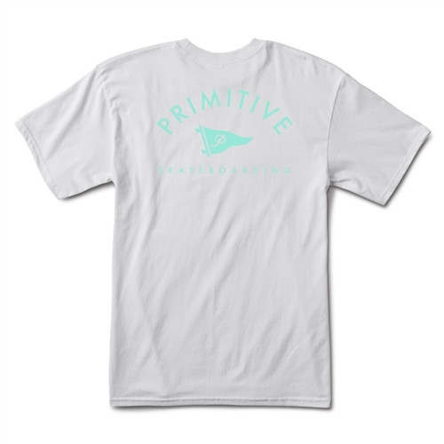 Primitive Arch Pennant Tshirt White Teal