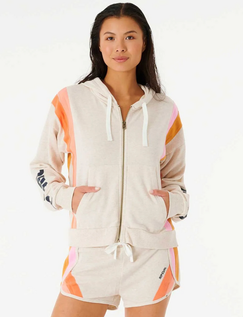 Rip Curl Day Break Zip Thru Hoodie Womens Oatmeal